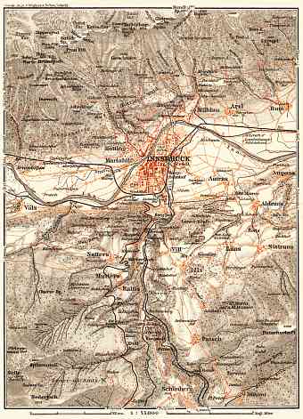 Innsbruck and environs map, 1911