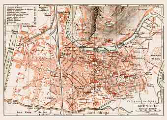 Grenoble city map, 1913