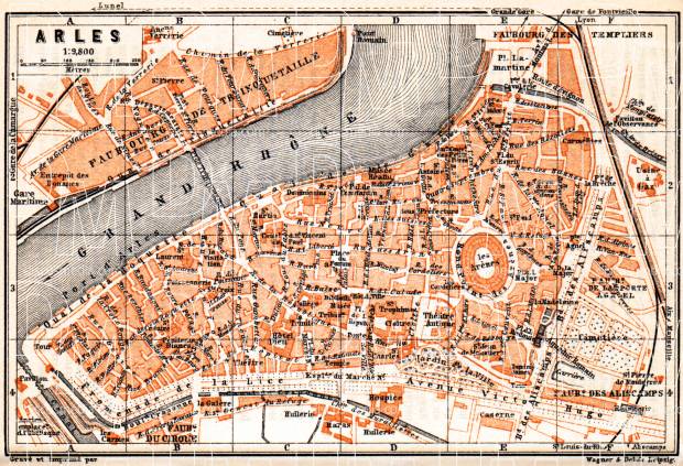 Old Map Of Arles In 1900 Buy Vintage Map Replica Poster Print Or