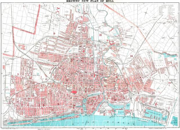 Old Map Of Kingston Upon Hull In 1923 Buy Vintage Map Replica Poster Print Or Download Picture