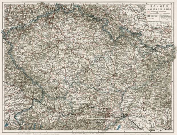 Bohemia, Moravia And Silesia, General Map, 1910