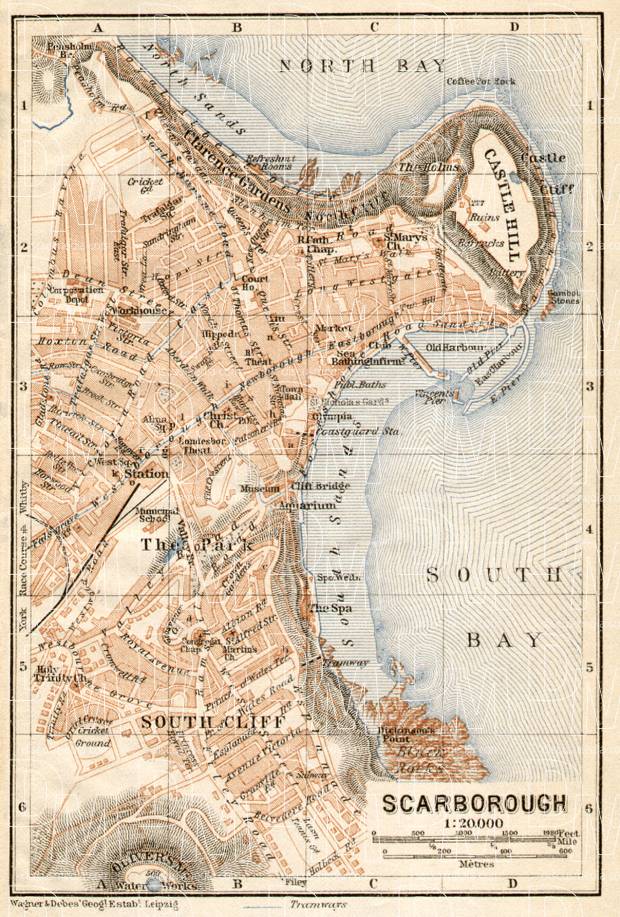 Scarborough Old Town Map Old Map Of Scarborough In 1906. Buy Vintage Map Replica Poster Print Or  Download Picture