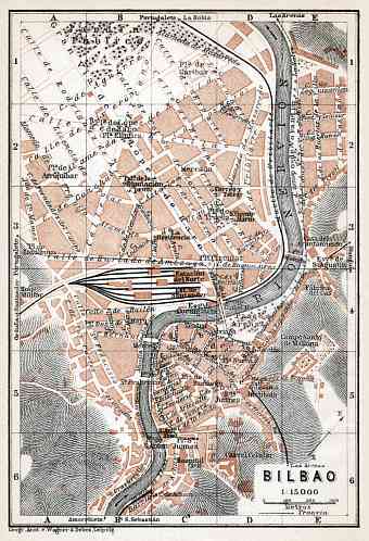 Bilbao city map, 1913