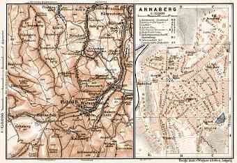 Annaberg town plan with it´s south environs map, 1911