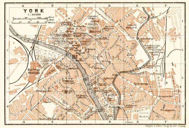 Old Maps Of York Old Map Of York In 1906. Buy Vintage Map Replica Poster Print Or Download  Picture