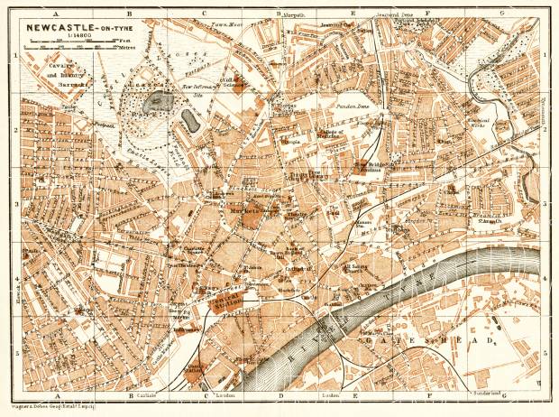 Old Map Of Newcastle Upon Tyne In 1906 Buy Vintage Map Replica Poster Print Or Download Picture