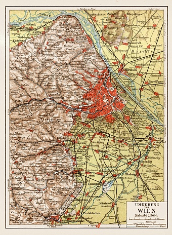 Map of the environs of Vienna (Wien), 1903