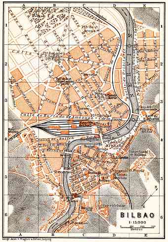 Bilbao city map, 1899