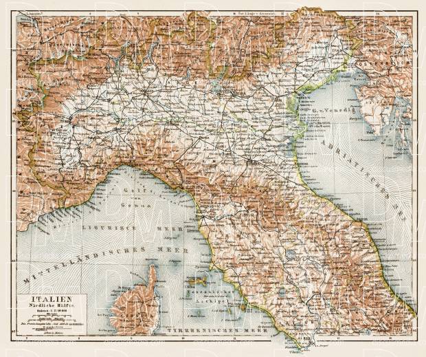 Old Map Of North Italy In 1903 Buy Vintage Map Replica Poster Print Or Download Picture