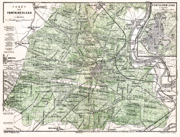 ROAD MAP FONTAINEBLEAU : maps of Fontainebleau 77300