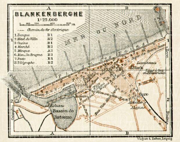 Old Map Of Blankenberge In Buy Vintage Map Replica Poster Print Or Download Picture