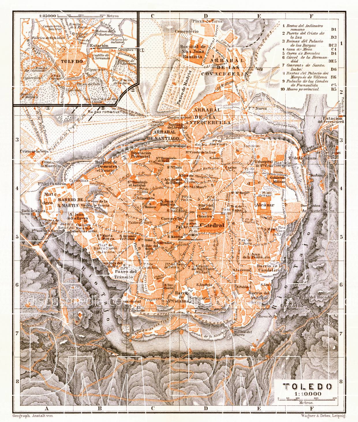 Old Map Of Toledo And Vicinity Of Toledo In Buy Vintage Map