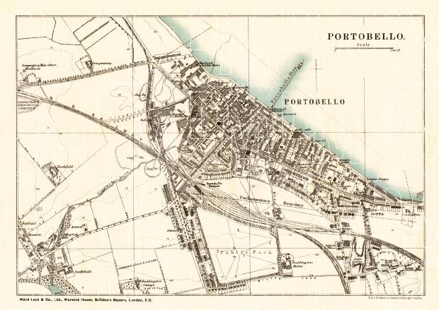 Map Of Portobello Edinburgh Old Map Of Portobello In 1908. Buy Vintage Map Replica Poster Print Or  Download Picture