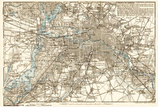 Old map of Berlin and vicinity in 1910. Buy vintage map replica poster