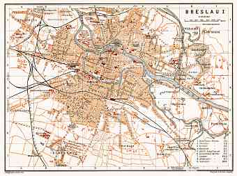 Breslau (Wrocław) city map, 1906