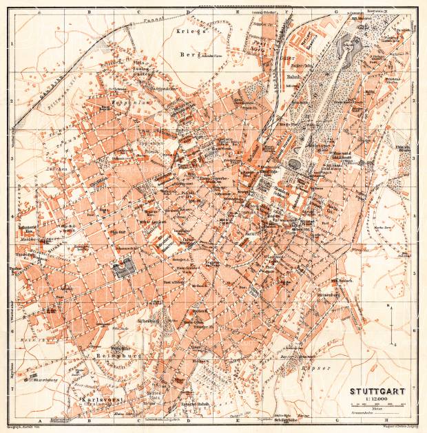 Old Map Of Stuttgart In 1906 Buy Vintage Map Replica Poster Print Or Download Picture