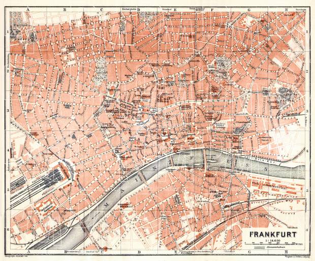 Old Map Of Frankfurt Am Main In 1906 Buy Vintage Map Replica Poster Print Or Download Picture