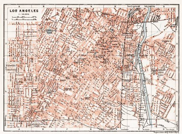 Old Street Maps Of Los Angeles Old Map Of Los Angeles In 1909. Buy Vintage Map Replica Poster Print Or  Download Picture