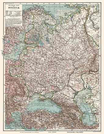 Georgia on the general map of the Russian Empire (western part), 1914