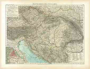 Romania on the general map of the Austro-Hungarian Empire, 1905