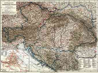 Romania on the railway map of Austria-Hungary and surrounding states, 1913