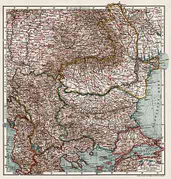 Northwest Turkey on the general map of the Balkan Countries, 1914