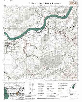 Lodeinoje Pole. Pellonlinna. Topografikartta 504212. Topographic map from 1942