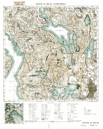 Saarenkylä. Topografikartta 412407. Topographic map from 1939