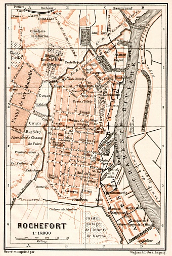 Rochefort city map, 1902