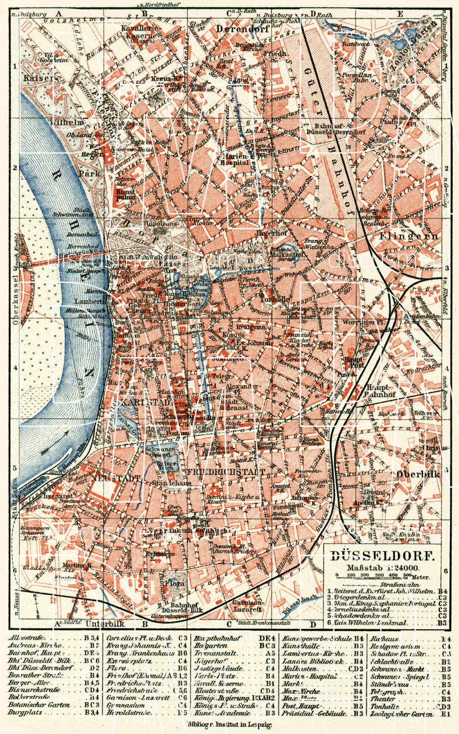 Old map of Düsseldorf in 1900. Buy vintage map replica poster print or ...