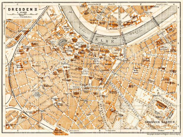 Old map of Dresden Center in 1906. Buy vintage map replica poster print ...