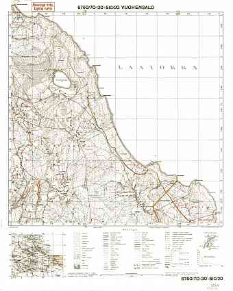 Motornoje. Vuohensalo. Topografikartta 413106. Topographic map from 1939