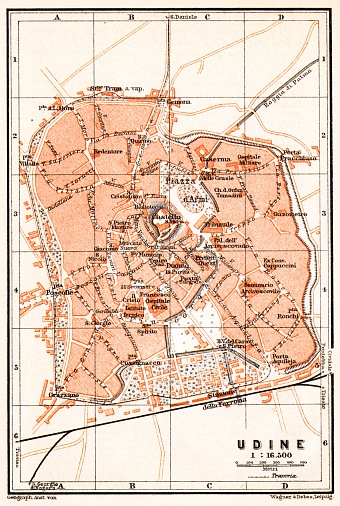 Udine city map, 1908