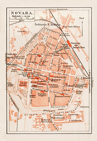 Novara city map, 1903