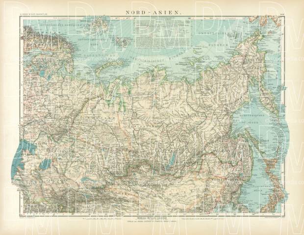 Old map of the North Asia in 1905. Buy vintage map replica poster print ...