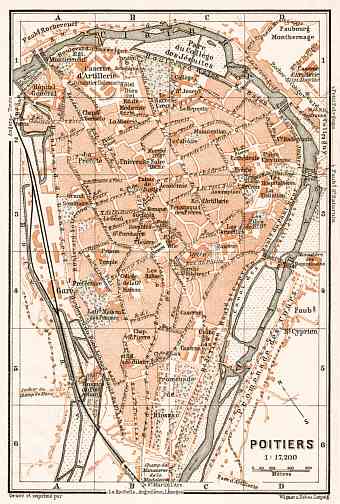 Poitiers city map, 1902