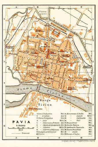 Pavia city map, 1908