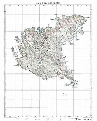 Valaam Island. Valamo. Topografikartta . Topographic map from 1930