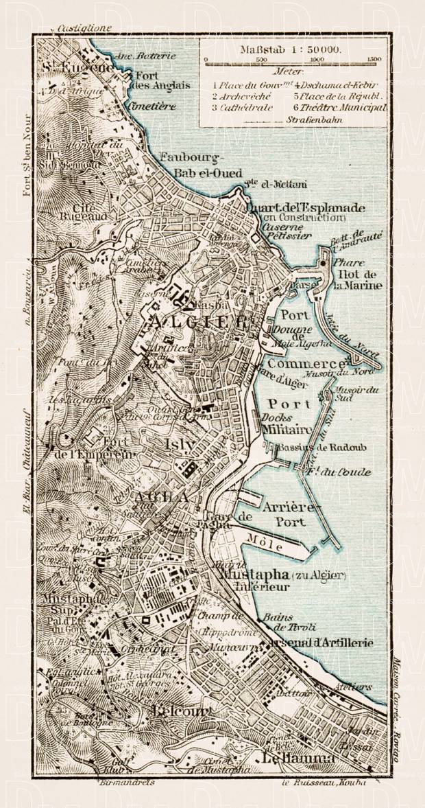 Old map of Algiers and vicinity in 1913. Buy vintage map replica poster ...