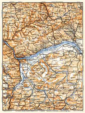 Rheingau Mountains map, 1905