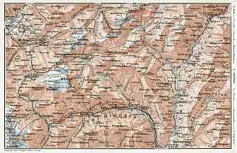 Simlplon and Antigorio Valley map, 1909