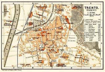 Trient (Trento) city map, 1908