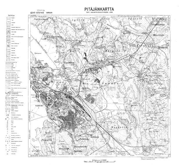 Довоенная карта ленинградской области 1940 года