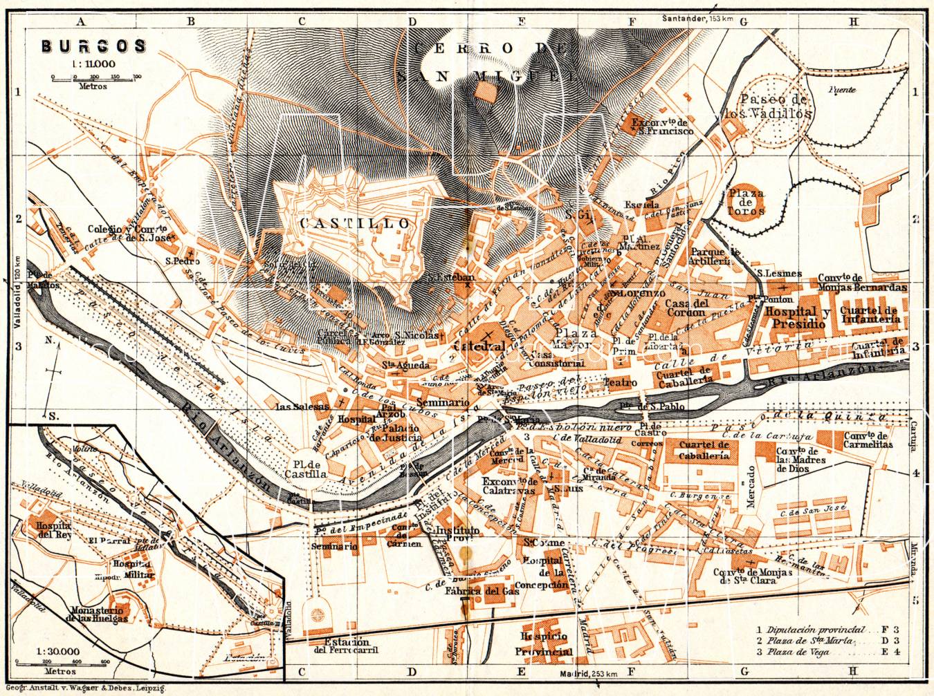 Old map of Burgos in 1929. Buy vintage map replica poster print or ...