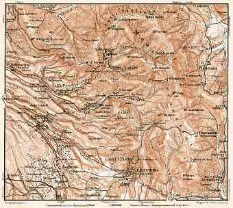 Sabine hills with Palestrina map, 1909