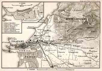 Trapani and environs map, 1912