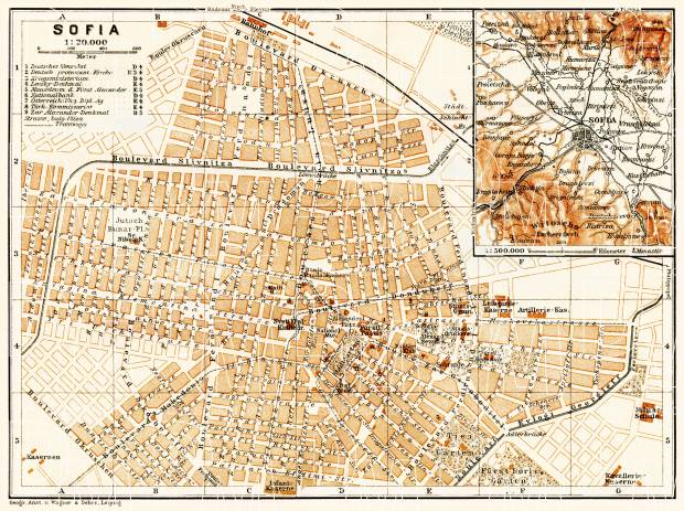 Old map of Sofia in 1906. Buy vintage map replica poster print or ...