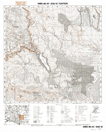 Pšenitšnoje Village Site. Tonteri. Topografikartta 404101. Topographic map from 1942