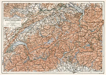 Switzerland, general map, 1909