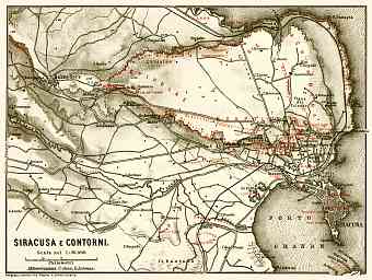 Syracuse (Siracusa) environs map, 1912